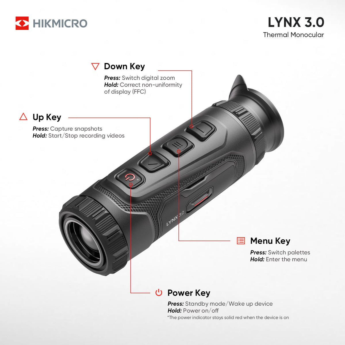 LH25 3.0 · Monocular térmico de observación LYNX 3.0 · 384×288 px · 1.200 m