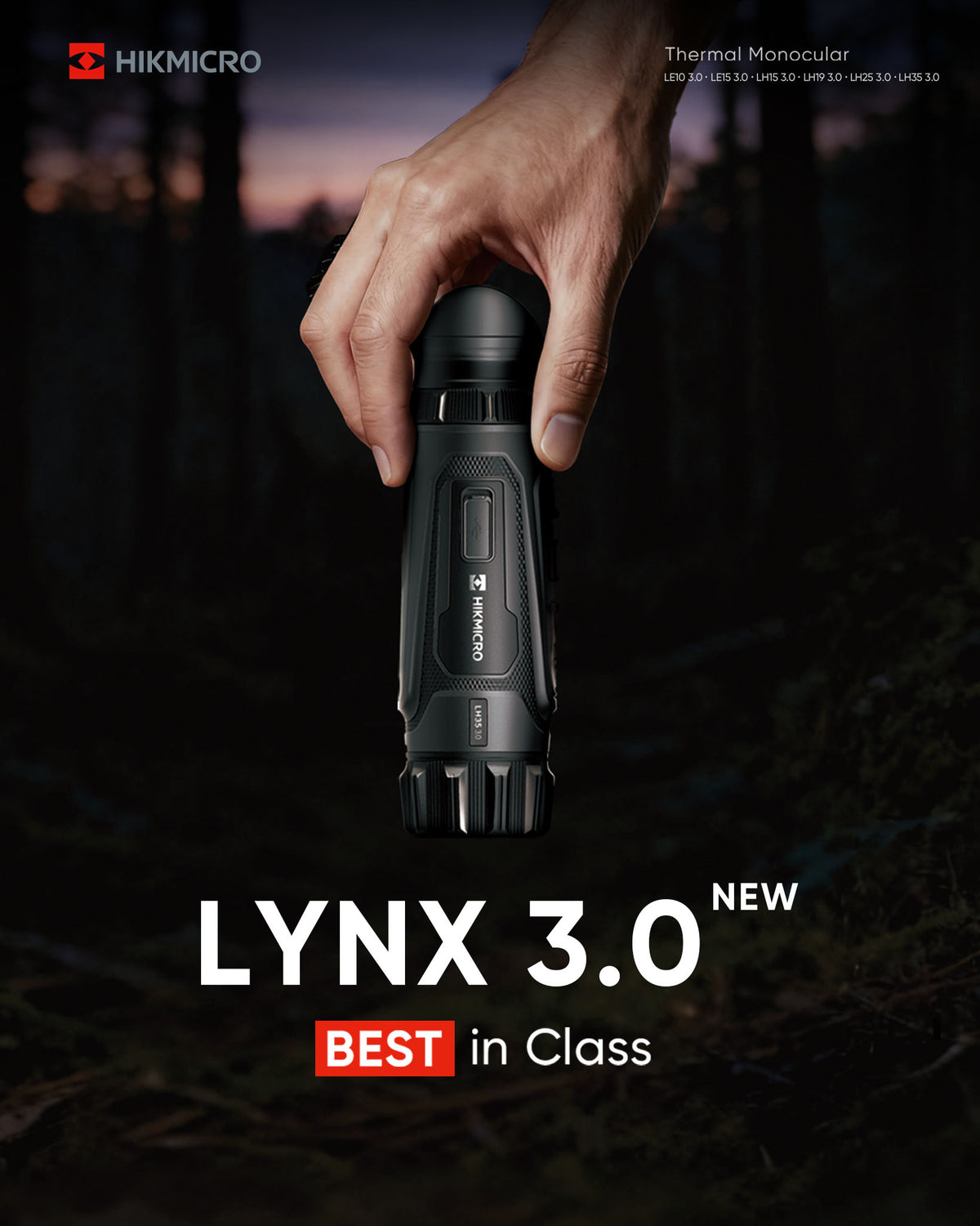 LE10 3.0 · Monocular térmico de observación LYNX 3.0 · 256×192 px · 500 m