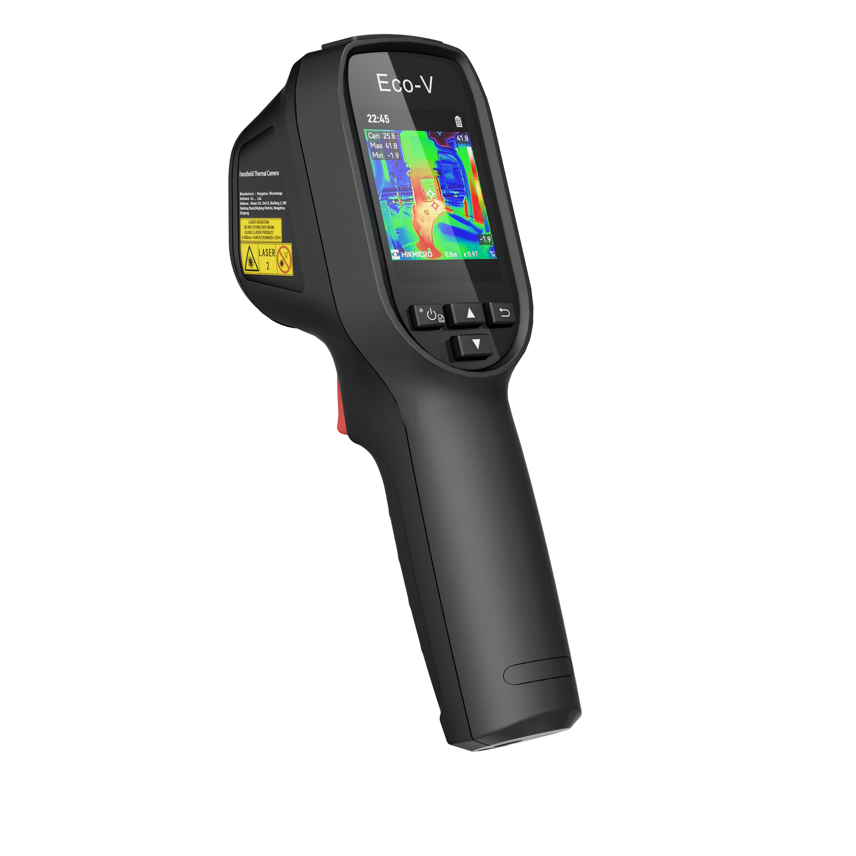 ECO-V · Cámara termográfica bi-espectral · 96×96 px · -20 a 550 °C