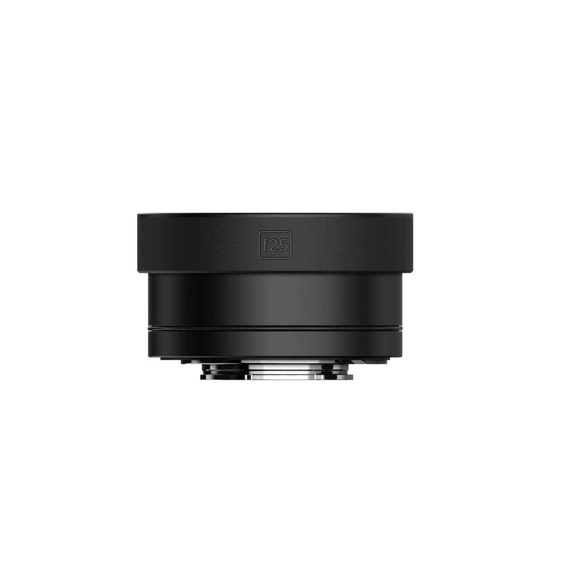Lente teleobjetivo térmico Hikmicro para cámaras serie G, cilindro negro con marcado f25 y montura de bayoneta.