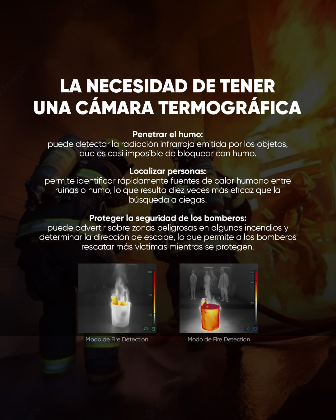 FT31 · Cámara termográfica para bomberos · 384×288 px · -20 a 1.200 °C