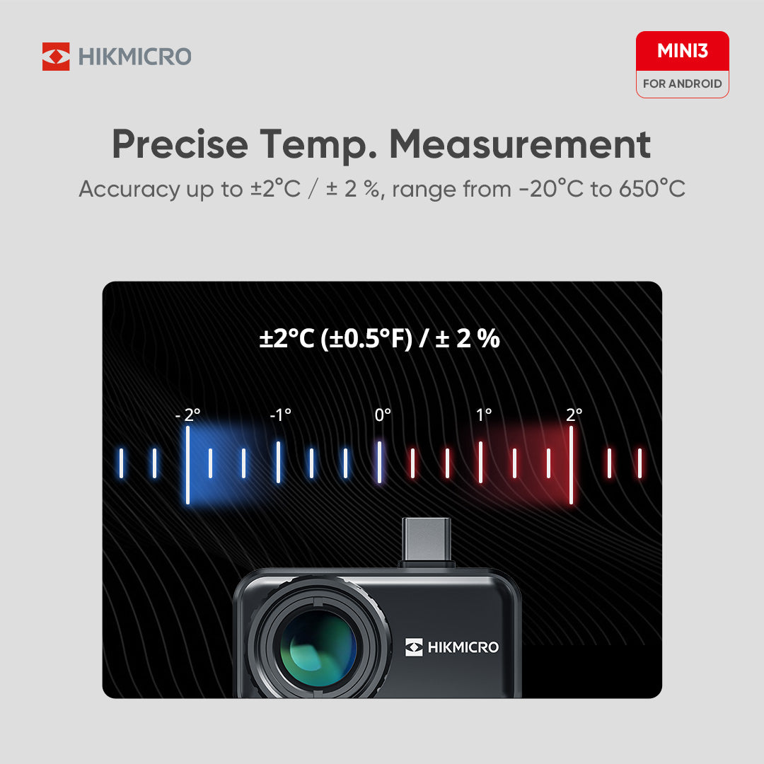 Mini 3 · Módulo térmico para smartphone Android · 384×288 px · -20 a 650 °C