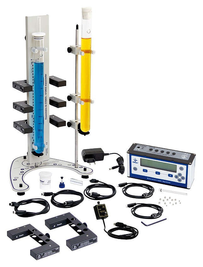 Cidepe EQ124R · Viscosímetro de Stokes, 5 sensores y 2 tubos