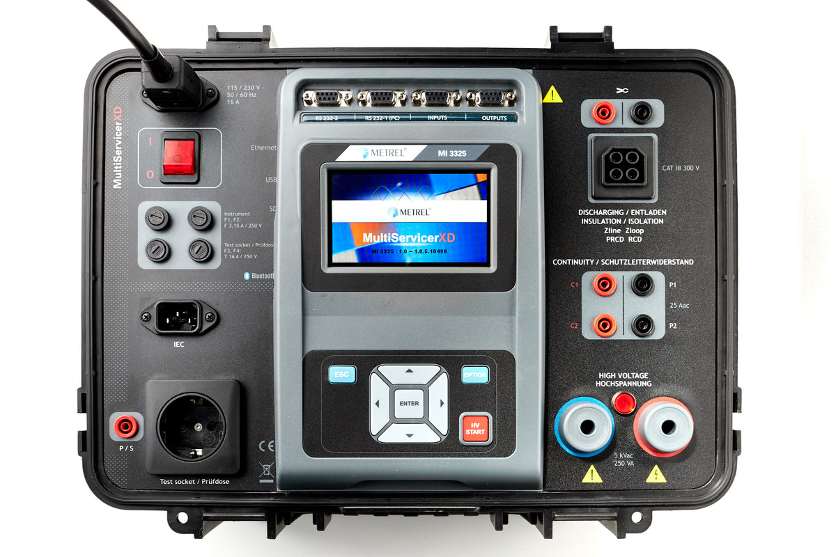 Metrel MI 3325 MultiServicerXD · Verificador de máquinas y tableros