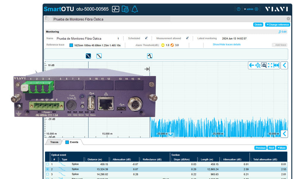 Viavi FTH-5000 · Cabezal remoto de test de fibra compacto