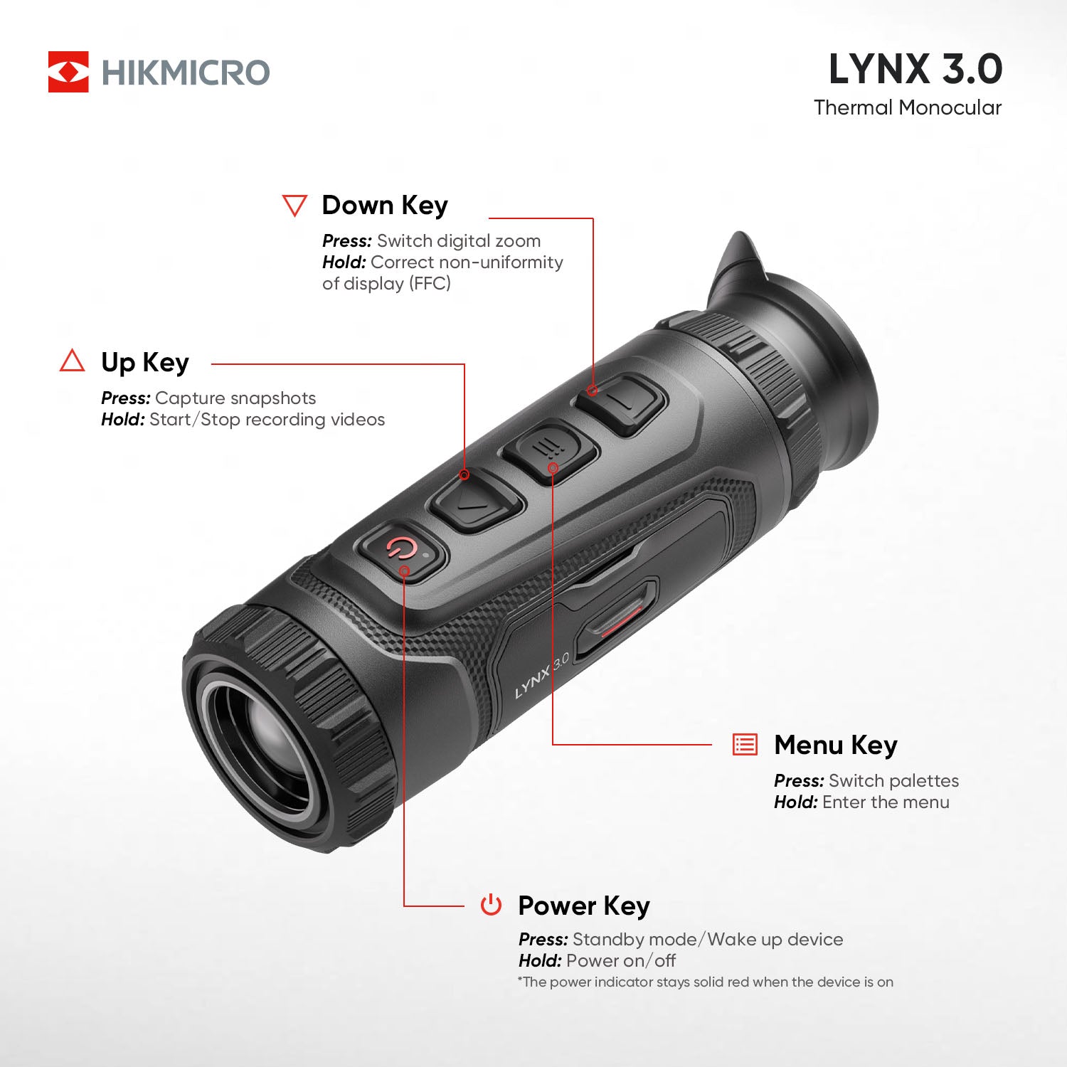LH25 3.0 · Monocular térmico de observación LYNX 3.0 · 384×288 px · 1.200 m