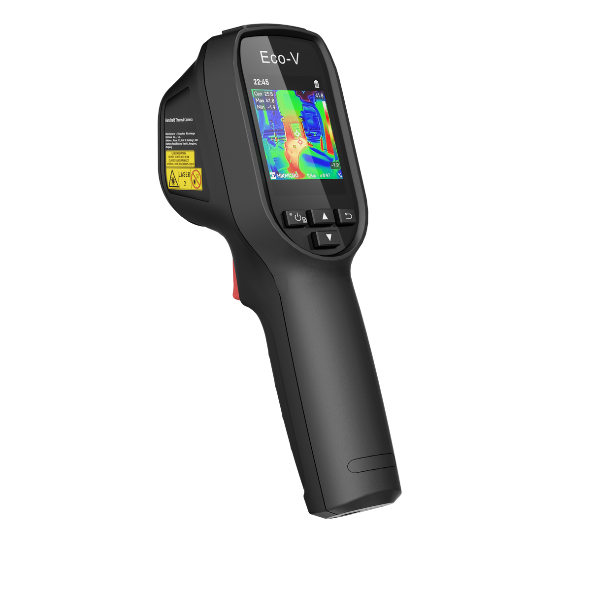 ECO-V · Cámara termográfica bi-espectral · 96×96 px · -20 a 550 °C