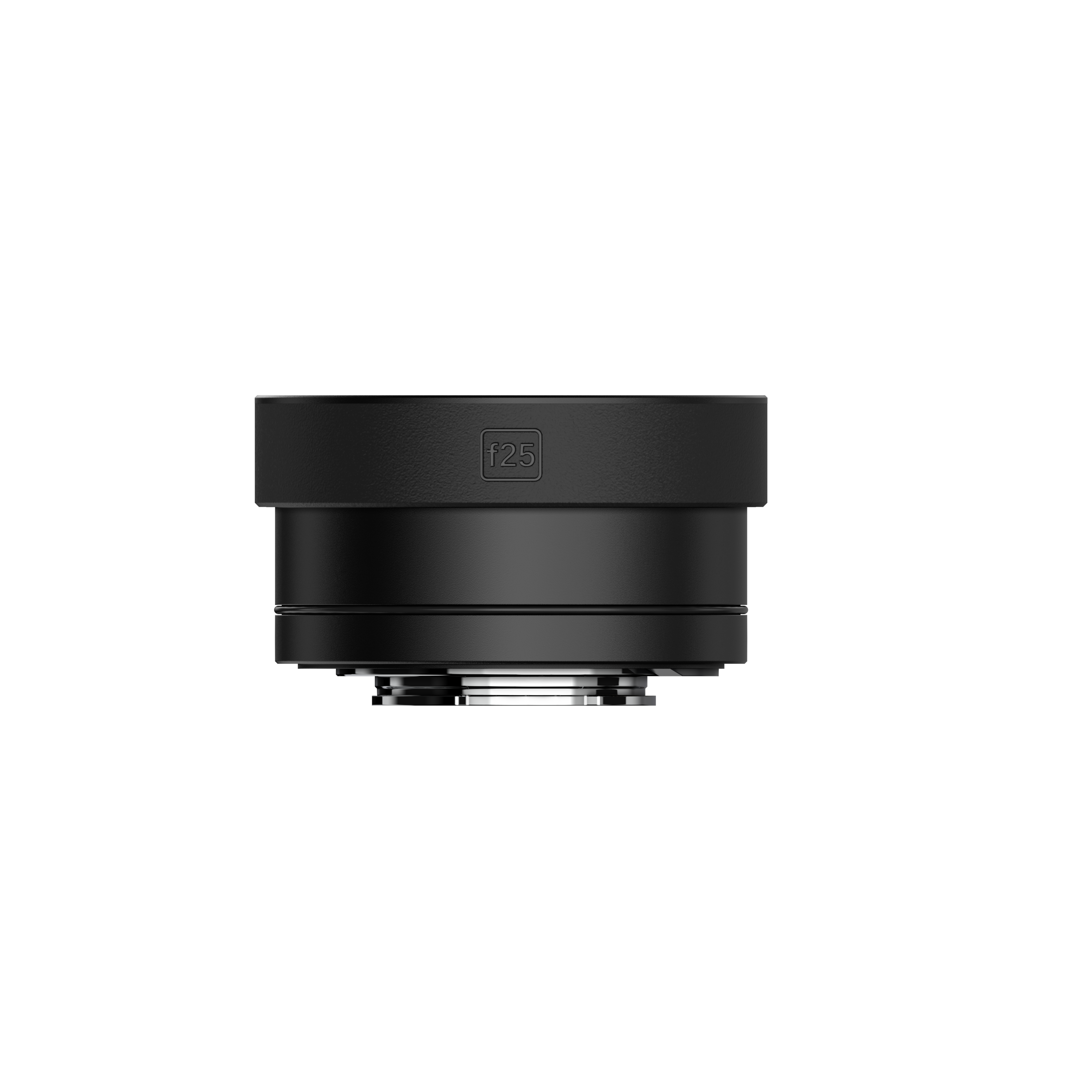 Lente teleobjetivo térmico Hikmicro para cámaras serie G, cilindro negro con marcado f25 y montura de bayoneta.