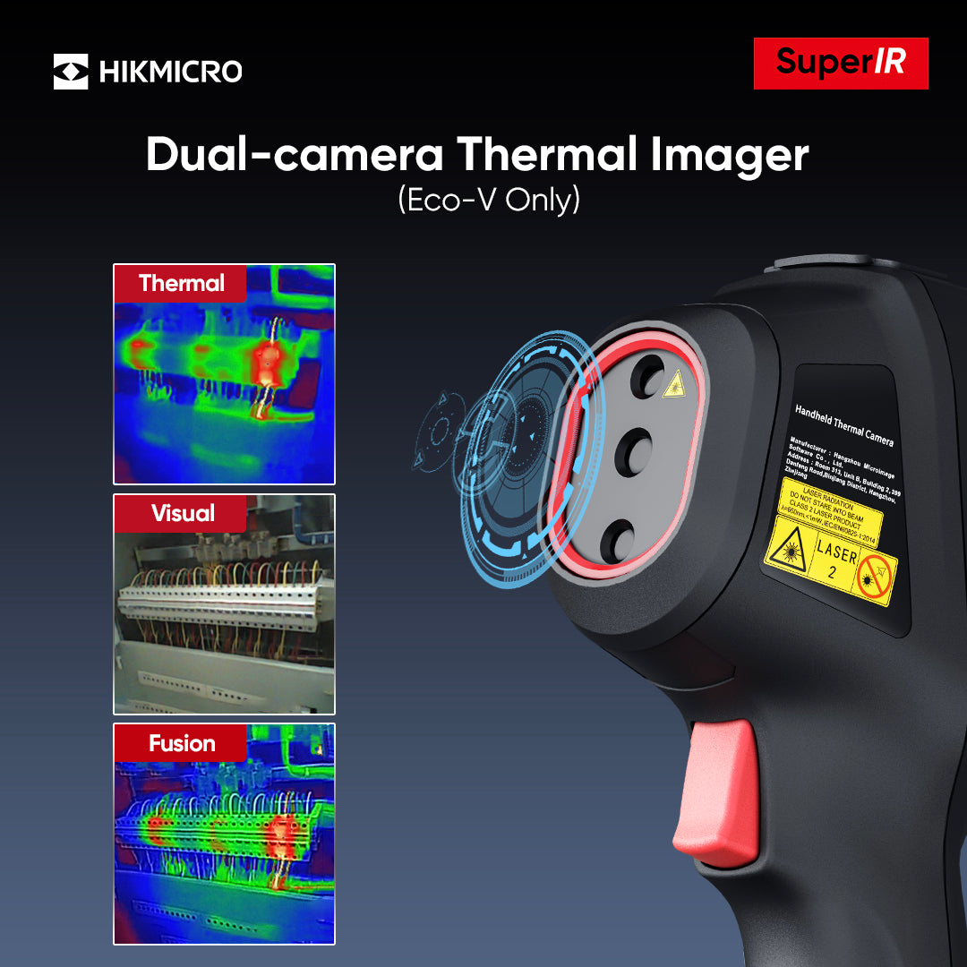 ECO-V · Cámara termográfica bi-espectral · 96×96 px · -20 a 550 °C