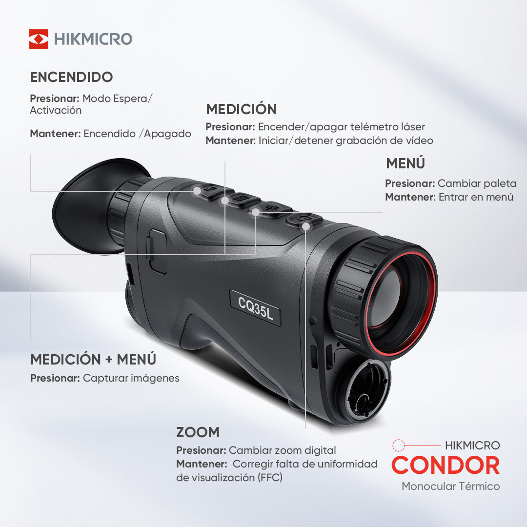 CH35L · Monocular térmico de observación con LRF · 384×288 px · 1.800 m