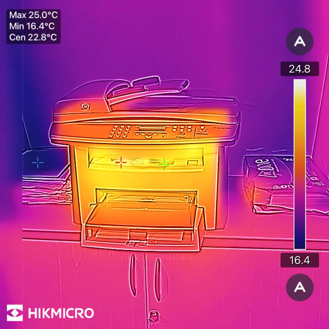 MiniE · Cámara térmica para smartphone · 96×96 px · -20 a 400 °C